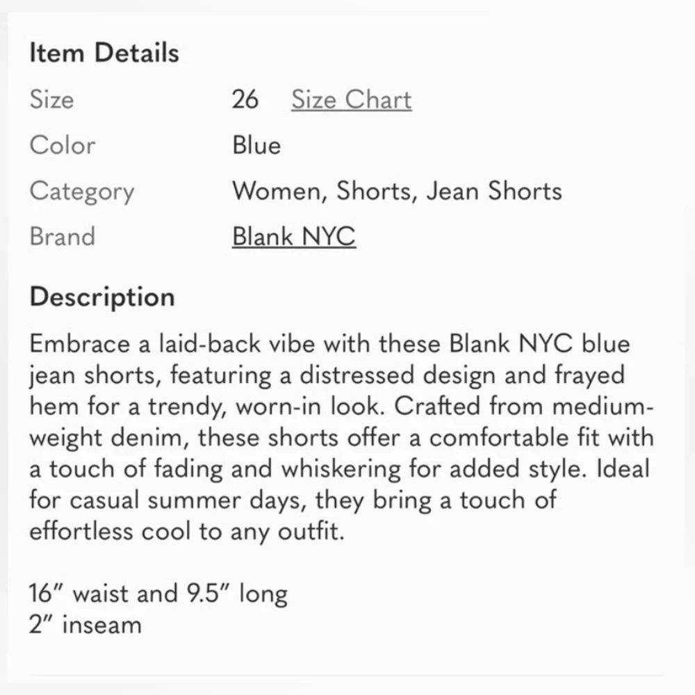 Blank NYC Blue Jean Shorts Distressed Frayed Hem‎